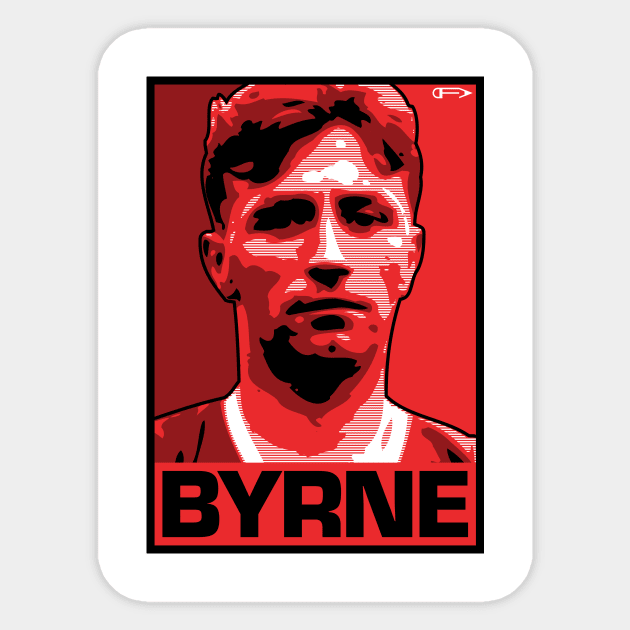 Byrne - MUFC Sticker by David Foy Art